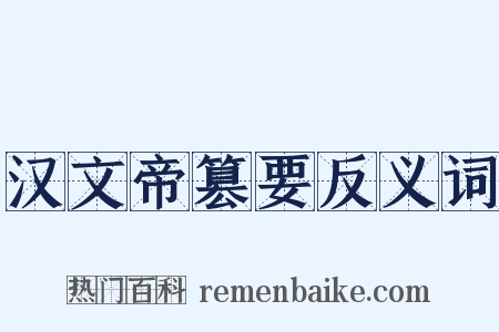 汉文帝篡要反义词是什么意思的图片